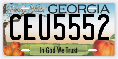 GA license plate CEU5552