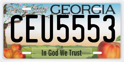 GA license plate CEU5553