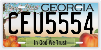 GA license plate CEU5554