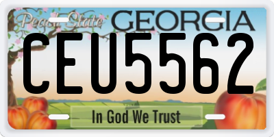 GA license plate CEU5562