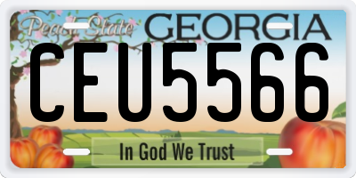 GA license plate CEU5566
