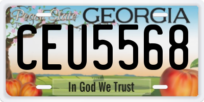 GA license plate CEU5568
