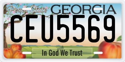 GA license plate CEU5569