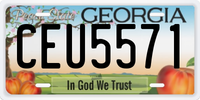 GA license plate CEU5571