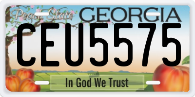 GA license plate CEU5575