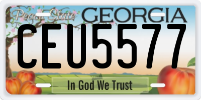 GA license plate CEU5577