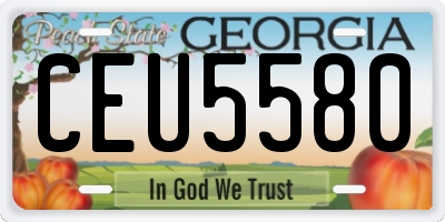 GA license plate CEU5580