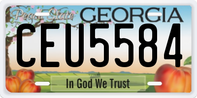 GA license plate CEU5584
