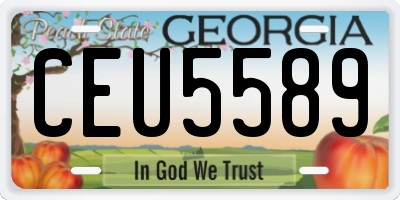 GA license plate CEU5589