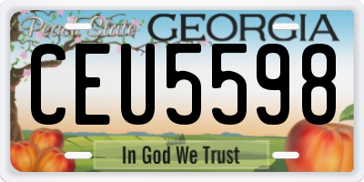 GA license plate CEU5598