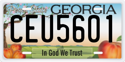 GA license plate CEU5601