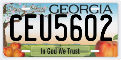 GA license plate CEU5602