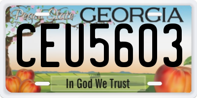 GA license plate CEU5603
