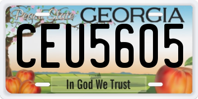 GA license plate CEU5605