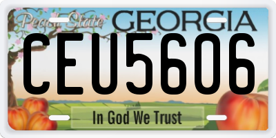 GA license plate CEU5606
