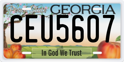 GA license plate CEU5607