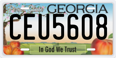 GA license plate CEU5608