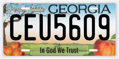 GA license plate CEU5609