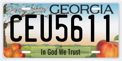 GA license plate CEU5611