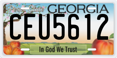 GA license plate CEU5612