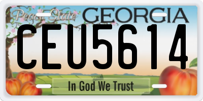 GA license plate CEU5614