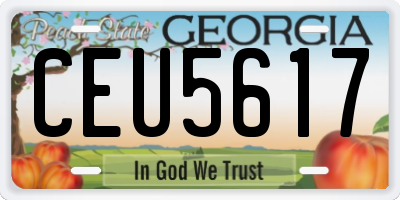 GA license plate CEU5617