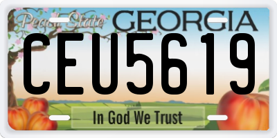 GA license plate CEU5619