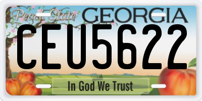 GA license plate CEU5622