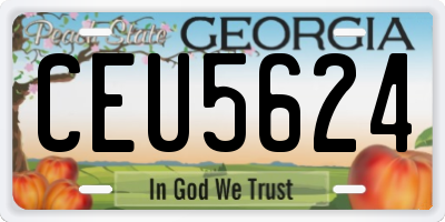 GA license plate CEU5624