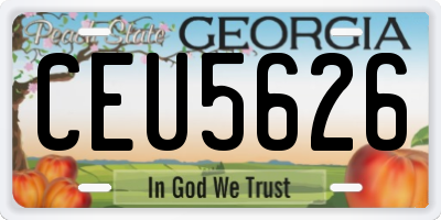 GA license plate CEU5626