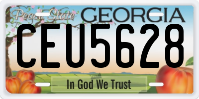 GA license plate CEU5628