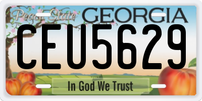 GA license plate CEU5629