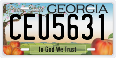 GA license plate CEU5631