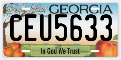 GA license plate CEU5633