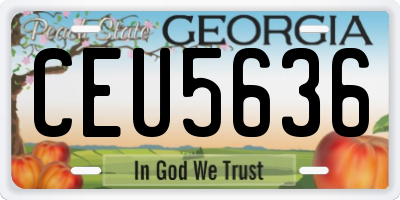 GA license plate CEU5636
