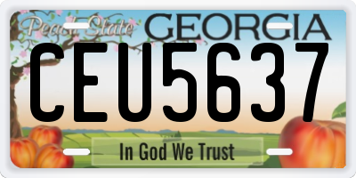 GA license plate CEU5637