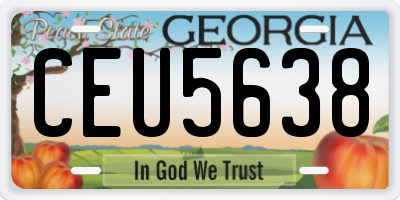 GA license plate CEU5638