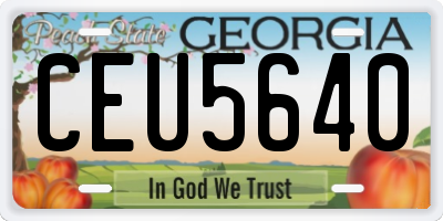 GA license plate CEU5640