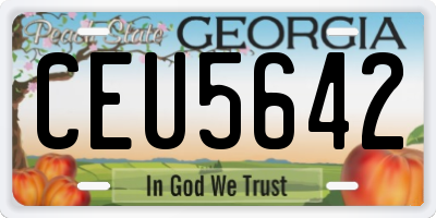GA license plate CEU5642