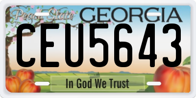 GA license plate CEU5643