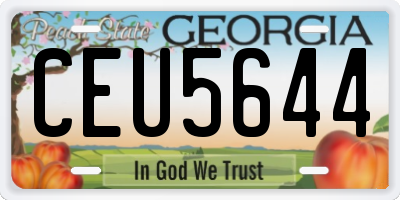 GA license plate CEU5644