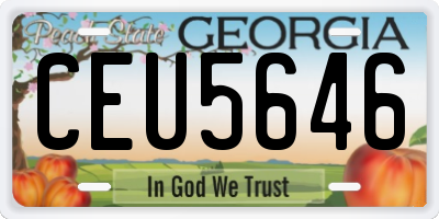 GA license plate CEU5646