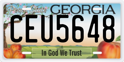 GA license plate CEU5648