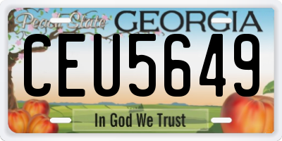 GA license plate CEU5649