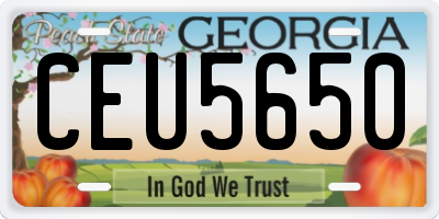 GA license plate CEU5650