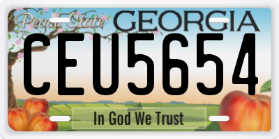 GA license plate CEU5654
