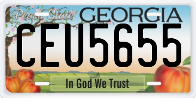 GA license plate CEU5655