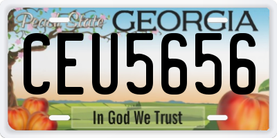GA license plate CEU5656