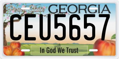 GA license plate CEU5657