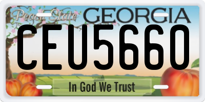 GA license plate CEU5660